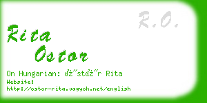 rita ostor business card